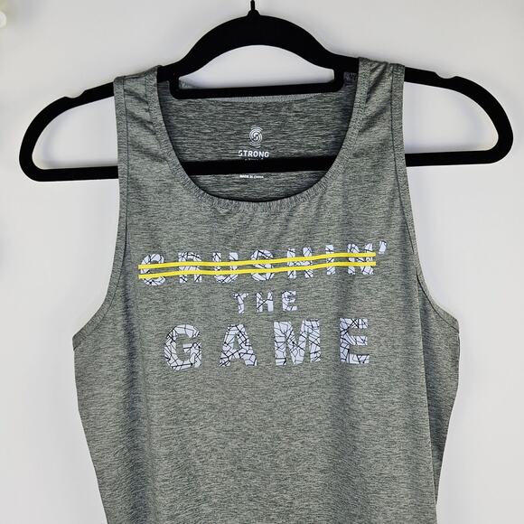 Strong Zumba Athletic Tank Top Gray Crushin the Game Large Gym Active Workout - Picture 3 of 9